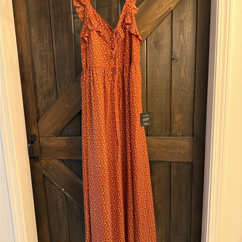 Lulu's Floral Rust Dress